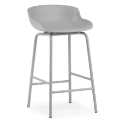 Chaise de bar Hyg pieds en métal 65 cm, Gris