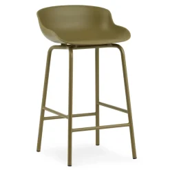 Chaise de bar Hyg pieds en métal 65 cm, Vert olive
