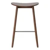 Chaise de bar Icha 65 cm, Hêtre teinté noyer