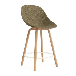 Chaise de bar Mat Bar Chair 65 cm, Seaweed-beech-cream steel