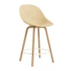 Chaise de bar Mat Bar Chair 65 cm, Hemp-hêtre-crème acier
