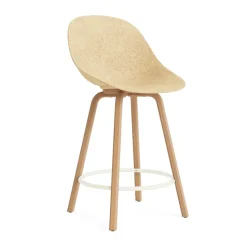 Chaise de bar Mat Bar Chair 65 cm, Hemp-hêtre-crème acier
