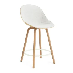 Chaise de bar Mat Bar Chair habillée sur le devant 65 cm, Hallingdal 110-hemp-beech-cream steel