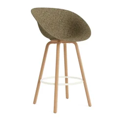 Chaise de bar Mat Bar Chair 75 cm, Seaweed-beech-cream steel