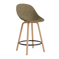 Chaise de bar Mat Bar Chair 65 cm, Seaweed-hêtre-acier noir