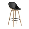 Chaise de bar Mat Bar Chair habillé sur le devant 75 cm, Ultra 41599-hemp-beech-black steel