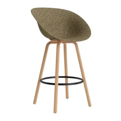 Chaise de bar Mat Bar Chair 75 cm, Seaweed-hêtre-acier noir