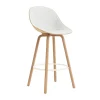 Chaise de bar Mat Bar Chair habillé sur le devant 75 cm, Hallingdal 110-hemp-beech-cream steel
