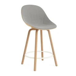 Chaise de bar Mat Bar Chair habillée sur le devant 65 cm, Remix 133-hemp-beech-cream steel.