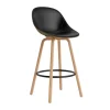 Chaise de bar Mat Bar Chair habillé sur le devant 75 cm, Ultra 41599-seaweed-beech-black steel
