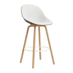 Chaise de bar Mat Bar Chair habillé sur le devant 75 cm, Hallingdal 110-seaweed-beech-cream steel