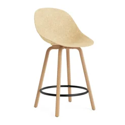 Chaise de bar Mat Bar Chair 65 cm, Hemp-hêtre-acier noir