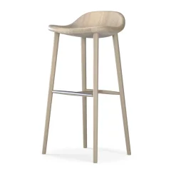 Chaise de bar Miss Holly H78, Chêne laqué mat clair
