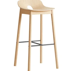 Chaise de bar Mono, Chêne pigmenté blanc