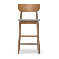 Chaise de bar Prima Vista, Marron/beige-chêne huilé