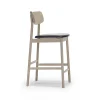 Chaise de bar Prima Vista, Elmo noir-blanc structure en chêne huilé blanc