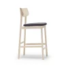 Chaise de bar Prima Vista, tissu blues 9833 noir-structure en bouleau laqué mat clair