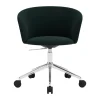 Chaise de bureau Kendo Swivel à 5 roulettes, Pine-polished aluminium