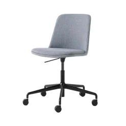 Chaise de bureau Rely HW31, tissu re-wool 718 gris, structure noire