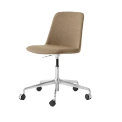 Chaise de bureau Rely HW30, tissu re-wool 458 marron, structure aluminium