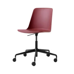 Chaise de bureau Rely HW28, red brown, structure tournante noire