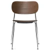 Chaise de table à manger Co pieds chromés, Chêne teinté foncé