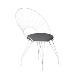 Chaise Desirée, Noir/marron, structure blanche