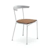 Chaise Dover, Acajou, support en aluminium brut