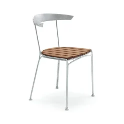 Chaise Dover, Acajou, support en aluminium brut