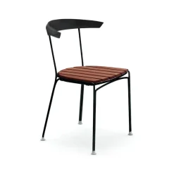 Chaise Dover, Huile de acajou, support noir