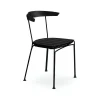 Chaise Dover, Pin noir laqué, support noir