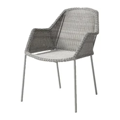 Chaise empilable Breeze weave, avec accoudoirs, Taupe