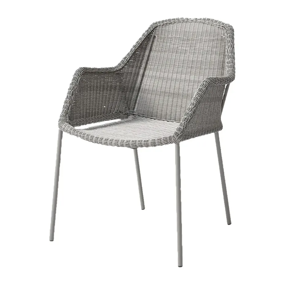 Chaise empilable Breeze weave, avec accoudoirs, Taupe