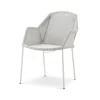 Chaise empilable Breeze weave, avec accoudoirs, White grey