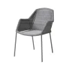 Chaise empilable Breeze weave, avec accoudoirs, Light grey