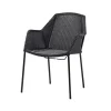 Chaise empilable Breeze weave, avec accoudoirs, Black