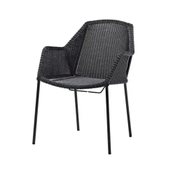 Chaise empilable Breeze weave, avec accoudoirs, Black