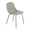 Chaise Fiber Outdoor avec pieds en acier, Dusty green
