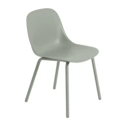 Chaise Fiber Outdoor avec pieds en acier, Dusty green