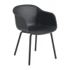 Chaise Fiber Outdoor avec pieds en acier, Anthracite black (plastic)