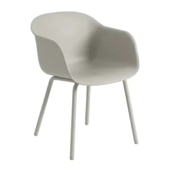 Chaise Fiber Outdoor avec pieds en acier, Grey (plastic)