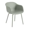 Chaise Fiber Outdoor avec pieds en acier, Dusty green