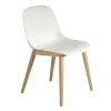 Chaise Fiber Side Chair avec pieds en bois, blanc-chêne