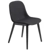 Chaise Fiber Side Chair avec pieds en bois, Remix 183-noir