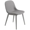 Chaise Fiber Side Chair avec pieds en bois, Remix 133-gris