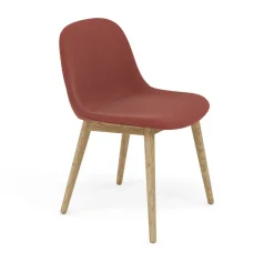 Chaise Fiber Side Chair avec pieds en bois, Re-wool 558-oak