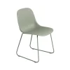 Chaise Fiber structure acier assise plastique, Dusty green-Green