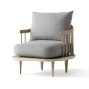 Chaise Fly SC10, chêne huilé blanc, gris clair