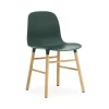 Chaise Form, green, pieds en chêne