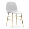 Chaise Form pieds en laiton, Blanc